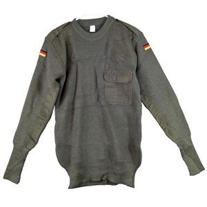 German Sturm Commando Sweater Mens Green Wool Blend‎ Knit Outdoor Hunter Medium